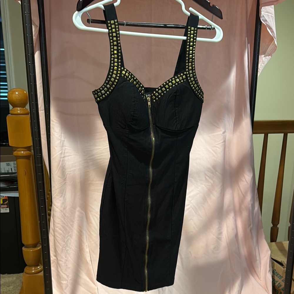 Black Studded Bodycon Dress by Forever 21